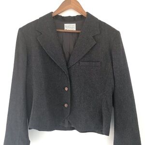 Vintage Pendleton Womens Wool Grey Career Blazer Jacket Plus Size 14 Work Mature